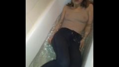 Jeans Wetting And Fully Clothed Bath