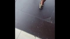 Upskirt In Autogrill. Slowmotion