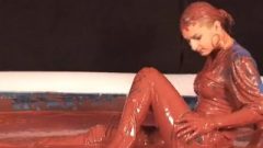 TTG – Kimberly Clothed And Stripping In Paint Pool