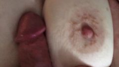 POV Titfuck And Handjob, Morning Wood Cum-Shot On Her Huge Natural Breasts