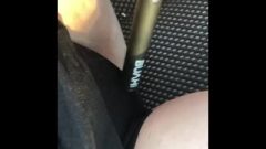 Pinky&angel-teasin Labia Through Panties W/dab Pen In Car. Clothed