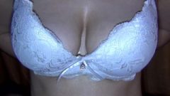 Modest Titjob From Arousing Wife In White Bra -sanyany