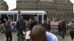 Dutch Slut Streaks In Busy Public Square For Money