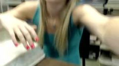 Redhead Banks Almost Captured Nude In The Library
