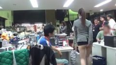Nippon In Too Short Skirt ! Even Other Sluts Are Groping Her Ass-Hole At Work !