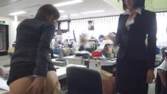 Nippon Cougar Is Humiliated At Work ! Her Colleague Spunk On Her Butt !