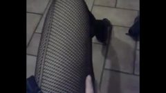 Step Sister Caught Jerking In Fishnet Pantyhose