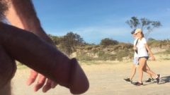 Public Beach Exhibitionist Clothed Female Naked Male Erection