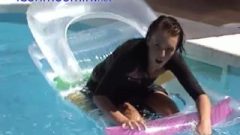 Wetlook – Charlotte Has A Dressed Summer Swim In A Pool